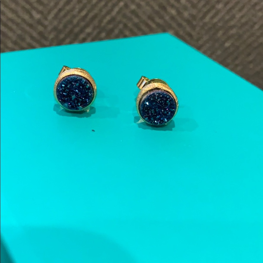 Rivka blue drusy earrings